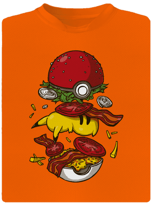 Pokémon burger gyerek sport póló Neon Orange