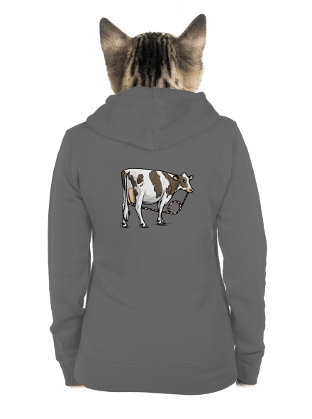 Cow drink cipzáras női pulóver Steel Gray