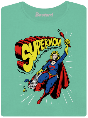 Supermom prémium női póló Mint Mal
