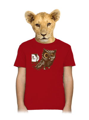 Koffeinfüggő bagoly gyerek póló Red