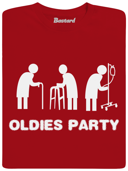 Oldies party férfi hosszú ujjú póló Red
