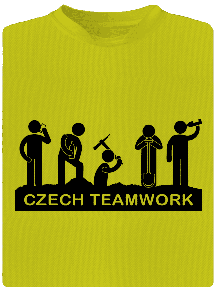 Czech Teamwork férfi sportpóló Neon Yellow