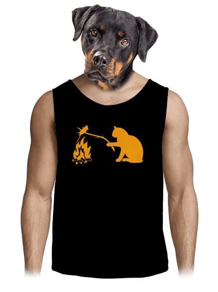 Macska-egér harc férfi trikó Black