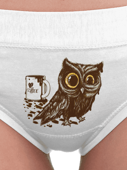Koffeinfüggő bagoly női bugyik White