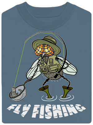 Fly fishing unisex crewneck Nordic Blue