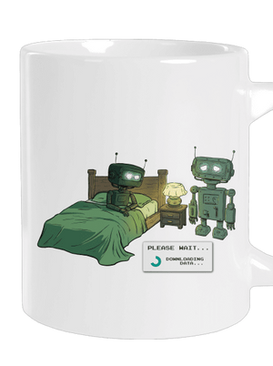 Robot romantika nagy bögre White