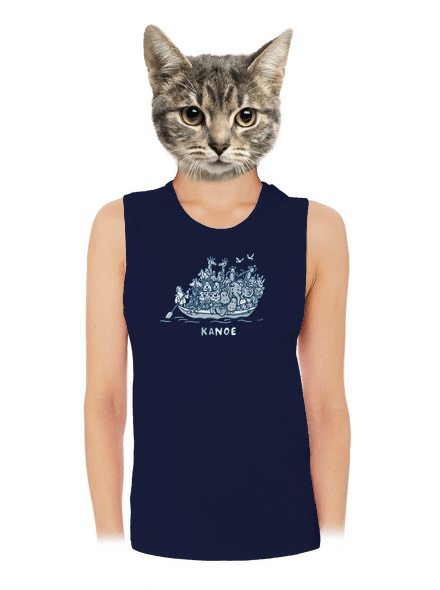 Noé bárkája női bővített trikó Navy