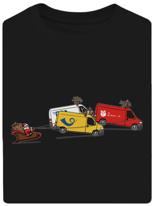 Mikulás rénszarvassal unisex túlméretezett póló Black