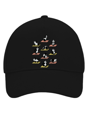 Panda jóga baseballsapka Black