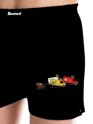 Mikulás rénszarvassal férfi alsó nadrág Black