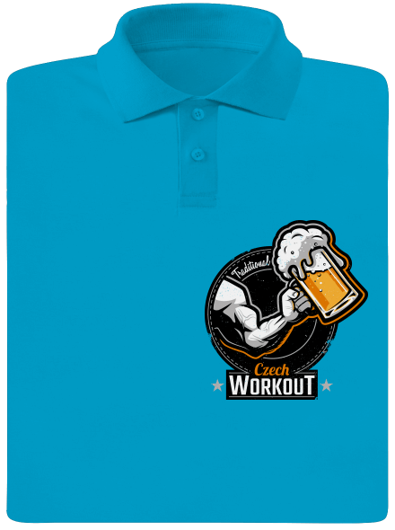 Czech workout férfi pólóingek Blue Atol