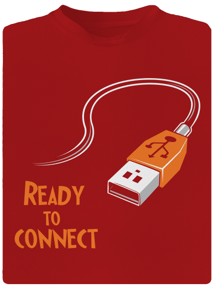 USB csatlakozás férfi sportpóló Red Mal