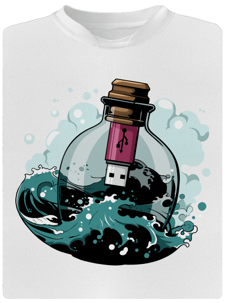 USB üzenet egy üvegben gyerek sport póló White