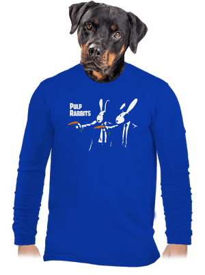 Pulp Rabbits férfi hosszú ujjú póló Royal Blue