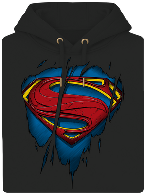 Superman Inside unisex prémium pulóver Dark Black