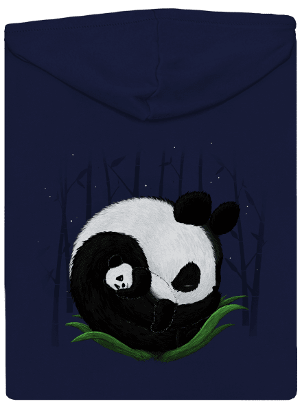 Két alvó panda cipzáras férfi pulóver Navy