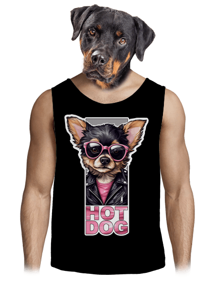 Very hot dog férfi trikó Black