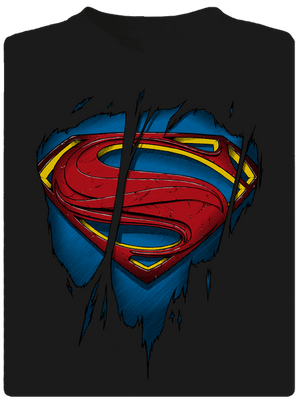 Superman Inside férfi sportpóló Black