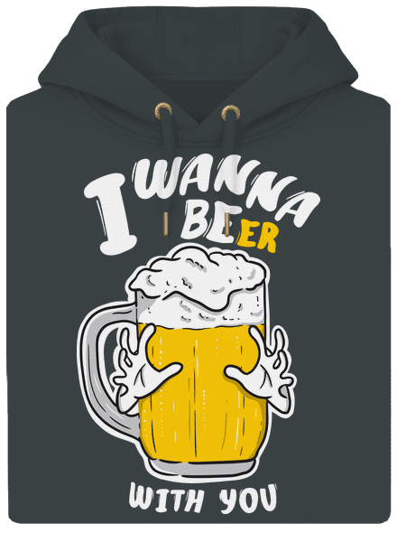 I wanna beer unisex prémium pulóver Charcoal