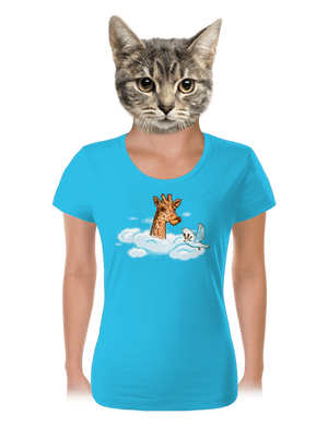 Zsiráf a felhőkben női póló Blue Atol