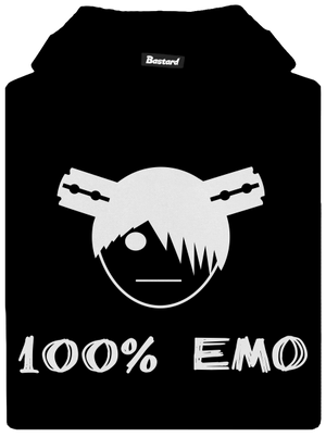 100% emo gyerek kenguruzsebes pulóver Black