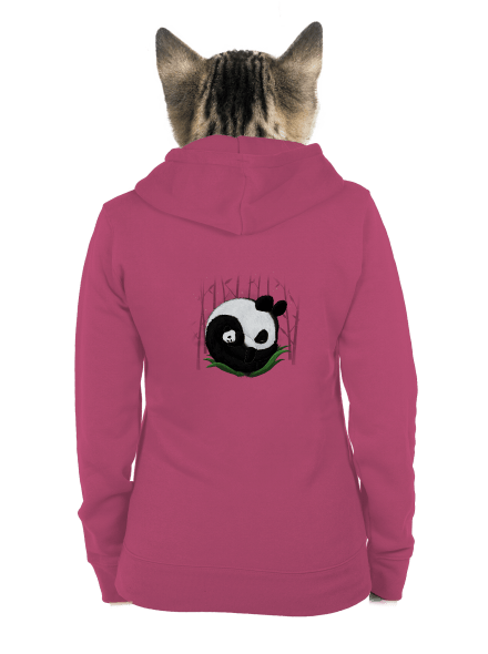 Két alvó panda cipzáras női pulóver Magenta