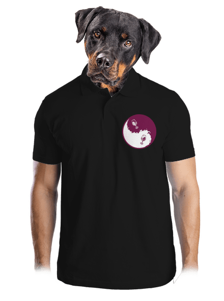 Yin Yang bor férfi pólóingek Black