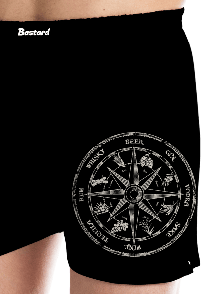 Alkoholos iránytű férfi alsó nadrág Black