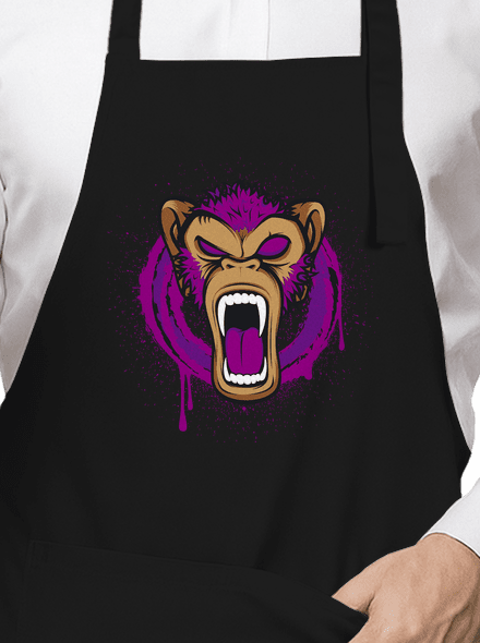 Ape face kötény Black