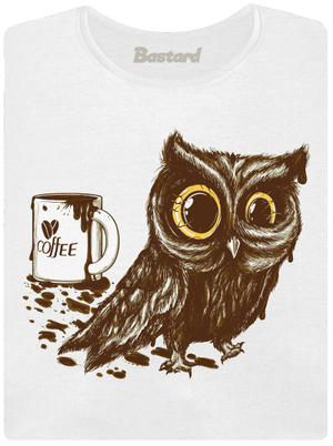 Koffeinfüggő bagoly prémium női póló White