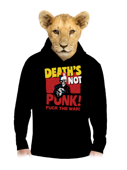 Death's not punk gyerek kenguruzsebes pulóver Black