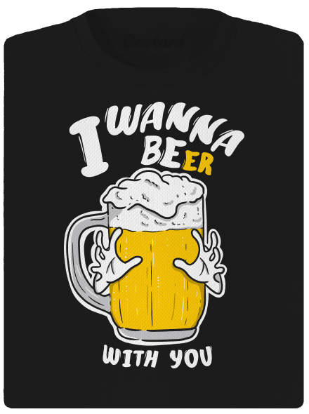 I wanna beer női sportpóló Black
