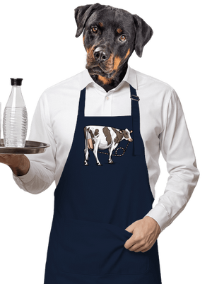 Cow drink kötény Navy