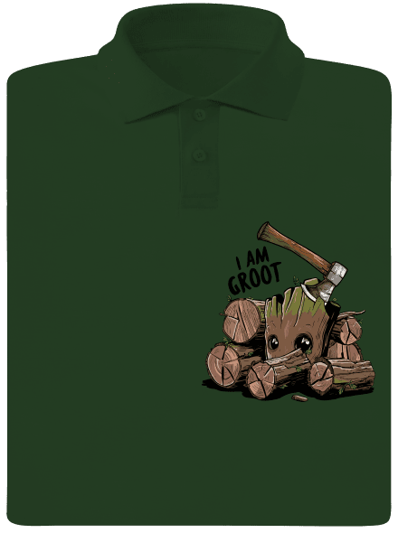 I Am Groot férfi pólóingek Bottle Green Mal
