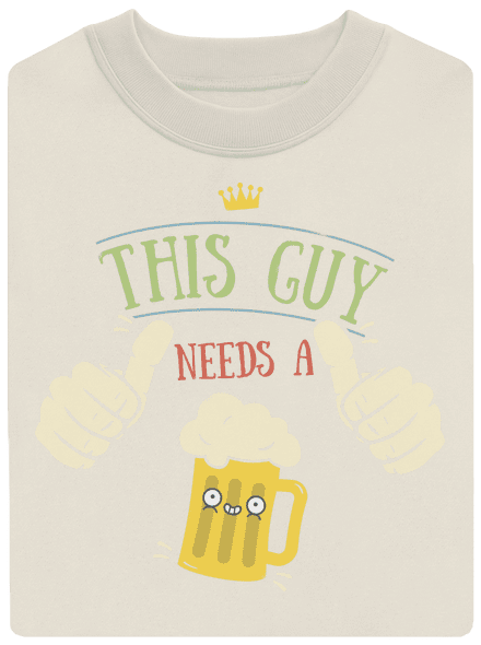 This guy needs a beer unisex crewneck Off White