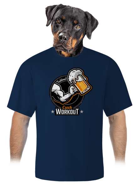 Czech workout unisex túlméretezett póló Midnight Blue