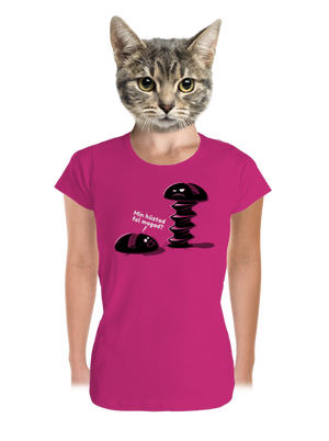 Felhúzva prémium női póló Magenta