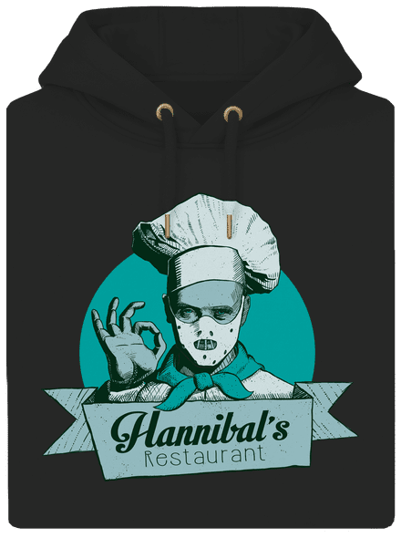 Hannibálnál unisex prémium pulóver Dark Black