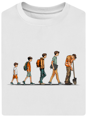 A tanuló evolúciója unisex túlméretezett póló White