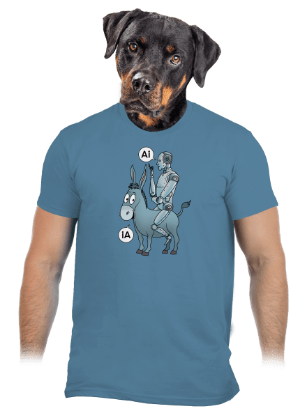Szamár és AI férfi póló Stone Blue