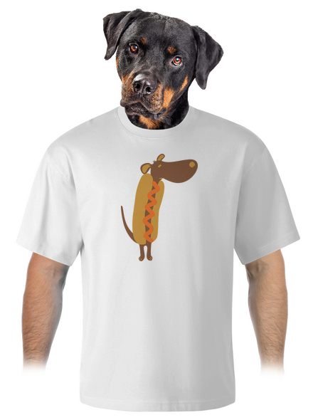 Hot dog unisex túlméretezett póló White