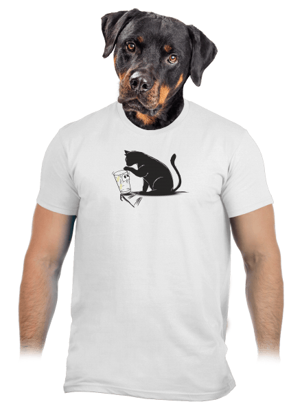 Macska és üveg férfi póló White