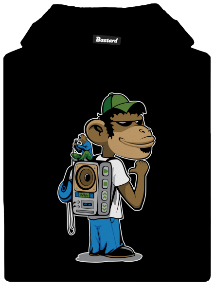 Boombox backpack gyerek kenguruzsebes pulóver Black