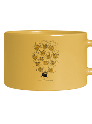 Boldog sörivó macaron bögre Yellow Macaron