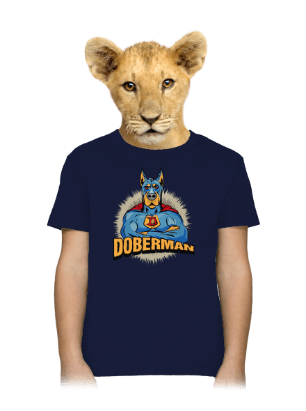 Doberman gyerek póló Navy