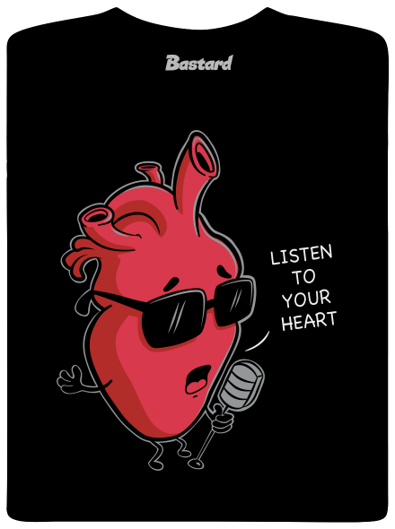 Listen to your heart férfi hosszú ujjú póló Black
