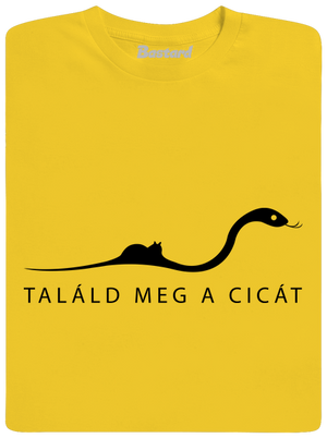 Találd meg a cicát férfi póló Gold