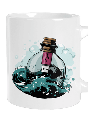 USB üzenet egy üvegben nagy bögre White