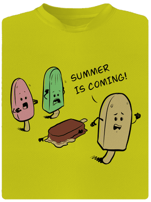 Summer is coming gyerek sport póló Neon Yellow