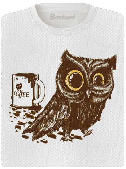 Koffeinfüggő bagoly női sportpóló White